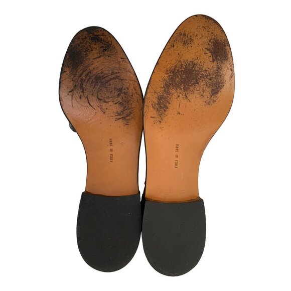 VTG Ferragamo 7B Crocodile Leather T-strap Buckle Shoes Flat Brown Italy 7965 - Picture 12 of 15